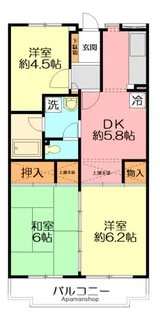 コンセール小田原東町【5階】の間取り
