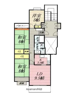 サニータウン茅ヶ崎2号棟【1階】の間取り