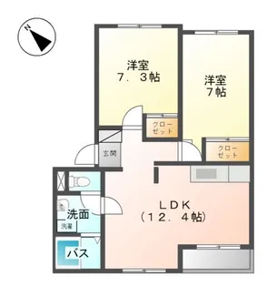ラルクアンシェル【1階】の間取り