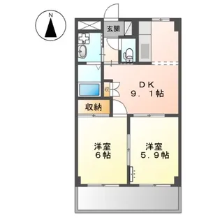 リヴィエール宮前【1階】の間取り