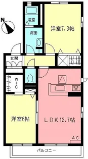 グランディール【1階】の間取り