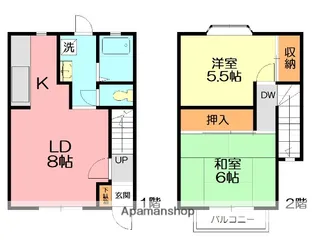 神奈川県藤沢市亀井野1丁目【テラスハウス】の間取り