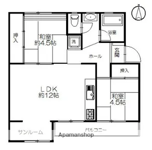 辻堂団地3号棟【5階】の間取り