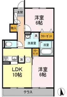 セシリエール【1階】の間取り