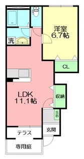 メゾン ラ ティーダ(MAISON LA TEADA)【1階】の間取り