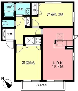 2LDKの間取り画像