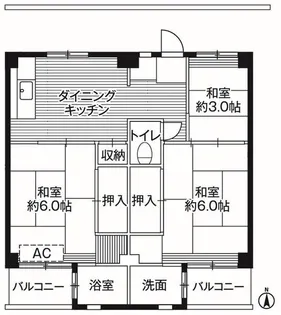 ビレッジハウス鎌倉1号棟【2階】の間取り