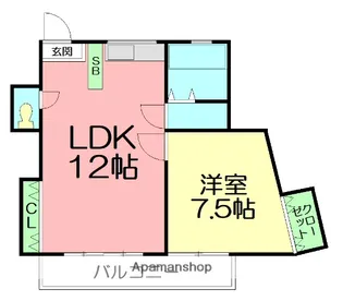 地建ハイツ【3階】の間取り