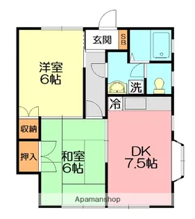 2DKの間取り画像