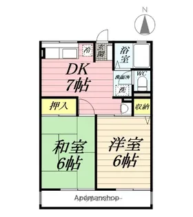 第6天城ハイツ【2階】の間取り