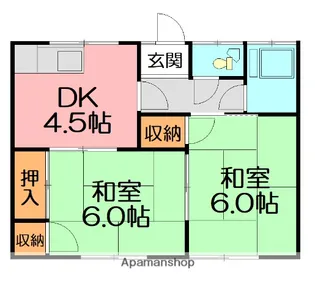 第二浜美荘【2階】の間取り