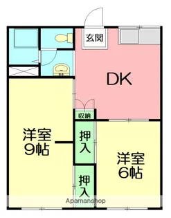 山室ハイツA【1階】の間取り