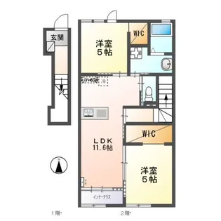 グリシーヌ・郷【2階】の間取り