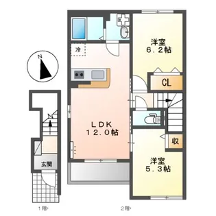 メゾンド池尻【2階】の間取り