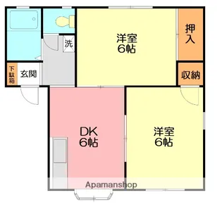 クローバーハイツA【2階】の間取り