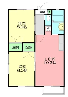 シーサイドハイムカトウⅡ【2階】の間取り