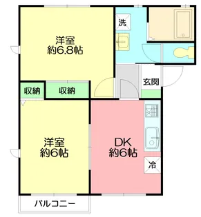 ランドコートA棟【2階】の間取り