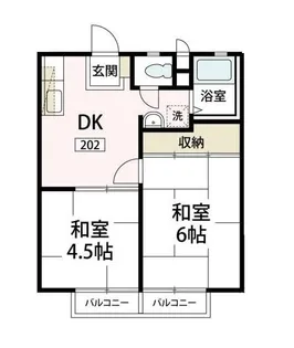 ルミエール日向山【202号室号室】の間取り