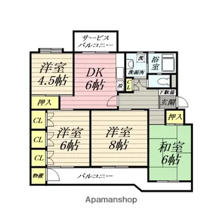 鎌倉グリーンハイツF4【4階】の間取り