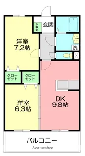 デュー・カルム【1階】の間取り