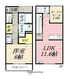 メゾンシュマン鵠沼【1階】の間取り