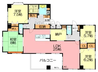 プロシード藤沢鵠沼【8階】の間取り