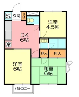 ディアコート開成A棟【2階】の間取り