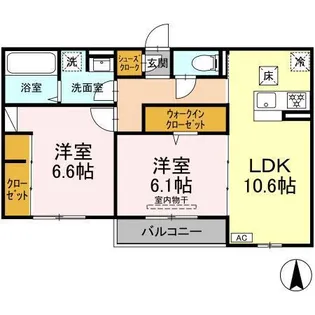 ティフブルー湘南 B棟【2階】の間取り