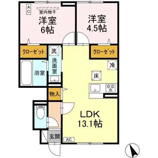 ジェルベーラ【1階】の間取り