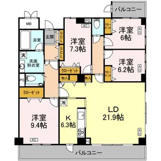 エレガントヴィラ【5階】の間取り
