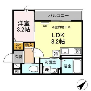 ブリーズコースト夕陽ヶ丘【2階】の間取り