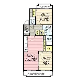 日栄ハイム平塚【2階】の間取り