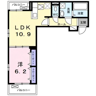 フラン湘南【1階】の間取り