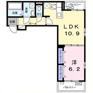 フラン湘南【1階】の間取り
