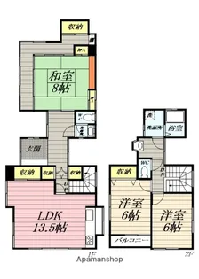 神奈川県大和市上和田【一戸建】の間取り