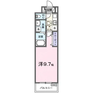 リズミン鴨宮【1階】の間取り