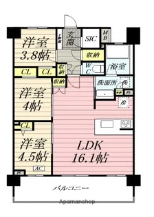 LUXENA PAWS藤沢【7階】の間取り