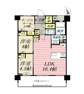 LUXENA PAWS藤沢【5階】の間取り