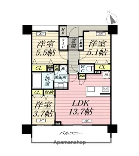 LUXENA PAWS藤沢【2階】の間取り