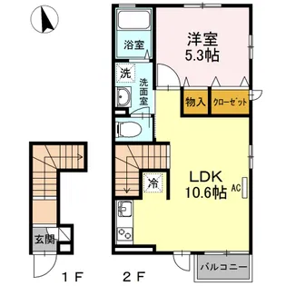 サントル ヴィラージュII【2階】の間取り