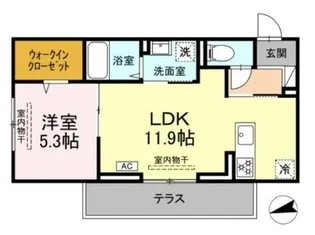 アンソレイユ宮ノ上【1階】の間取り