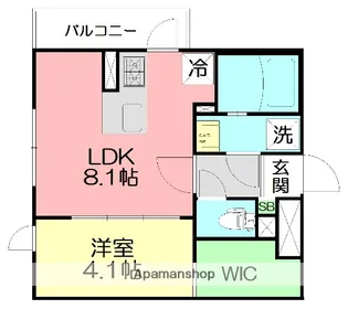 FLEURS DE CERISIER【3階】の間取り
