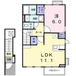 クリエンテⅡ【2階】の間取り