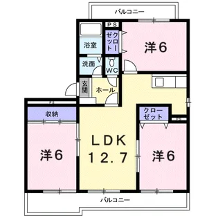 アルカーザ笹尾【1階】の間取り