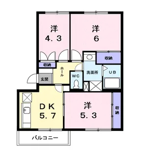 グランデュール【3階】の間取り