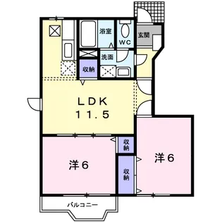 マロンスクウェアB【1階】の間取り