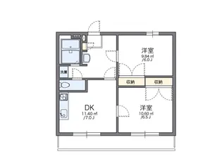 レオパレスセリティー湘南【2階】の間取り