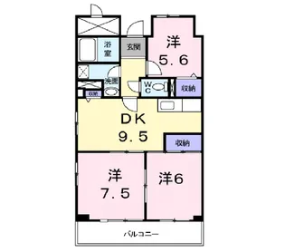 エステートピア小田原【5階】の間取り