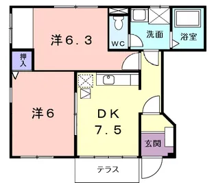 山幸リバーサイド【1階】の間取り