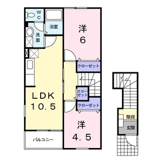 エス・テュエールA【2階】の間取り
